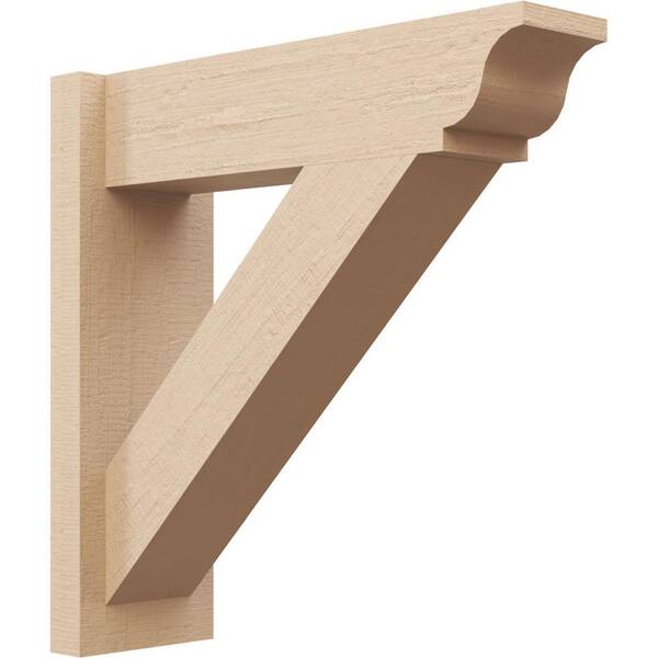 Ekena Millwork 8 in. x 40 in. x 32 in. Traditional Traditional Rough Cedar Woodgrain Timberthane Polyurethane Outlooker, Primed Tan