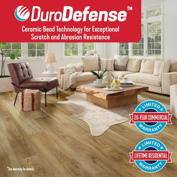 reDefine Golden Afternoon 22 MIL 7 in. W x 48 in. L Waterproof Click Lock Vinyl Tile Flooring (23.64 sq. ft./ctn)