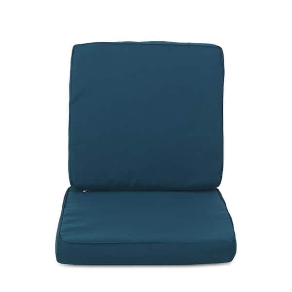 Noble House Coesse 51.5 in. x 19 in. 3-Piece Outdoor Patio Loveseat and Lounge Chair Cushion in Dark Teal
