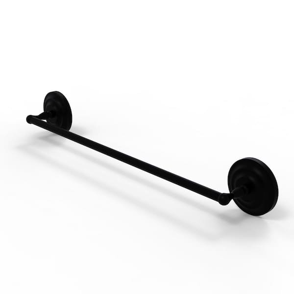 Allied Brass Que New Collection 24 in. Wall Mounted Towel Bar in Matte Black
