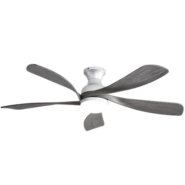 Sofucor 52 in. Indoor/Outdoor Nickel Smart 6-Speed Ceiling Fan with LED Light and Remote and APP Control