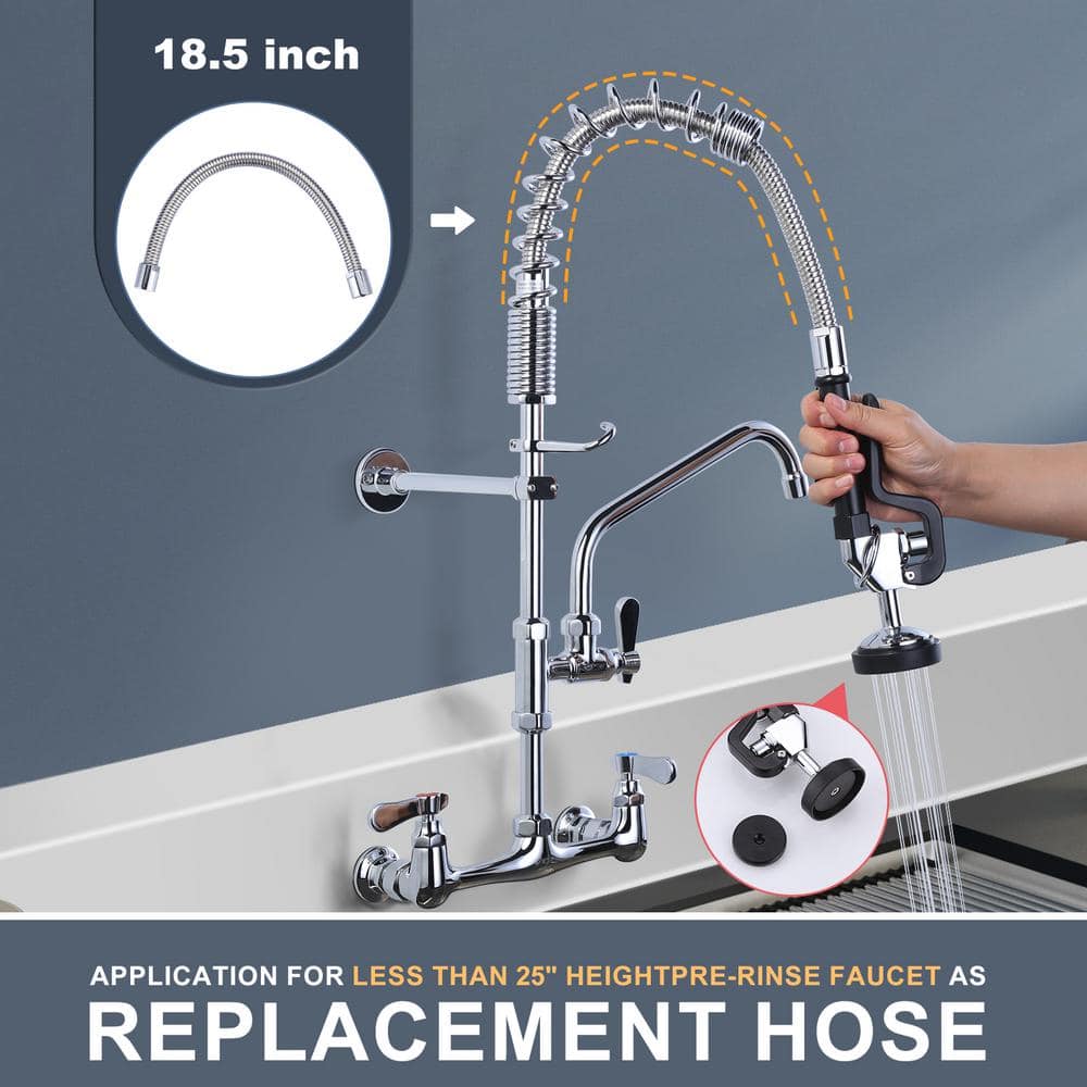 18.5 Inch Polished Chrome Stainless Steel Kitchen Sink Sprayer Hose