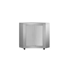 Outdoor Stainless Steel Stock 2 Door Kitchen Corner Cabinet with Recessed Handle Door 30.5 in. W x 30.5 in. D x 38 in. H
