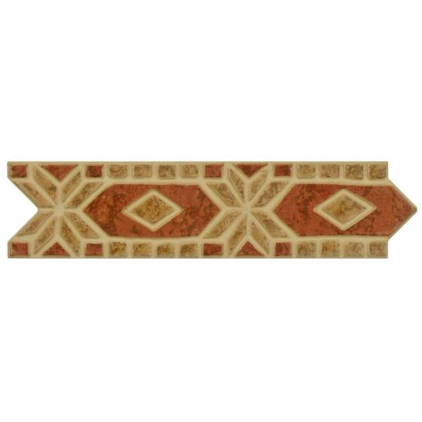 Merola Tile Diamante Noce Rosso 2-1/2 in. x 10-3/16 in. Porcelain Listello Wall and Floor Trim Tile