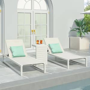 Modesta White 3-Piece Metal Patio Conversation Seating Set