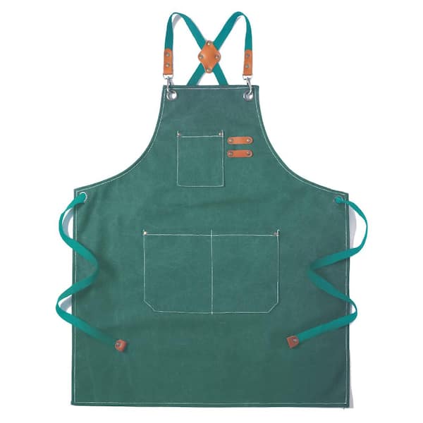 Soft Cotton Canvas Aprons for Men Women with Large Pockets