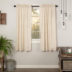 Simple Life Flax 36 in W x 63 in L Light Filtering Rod Pocket Window Panel Natural Creme Pair