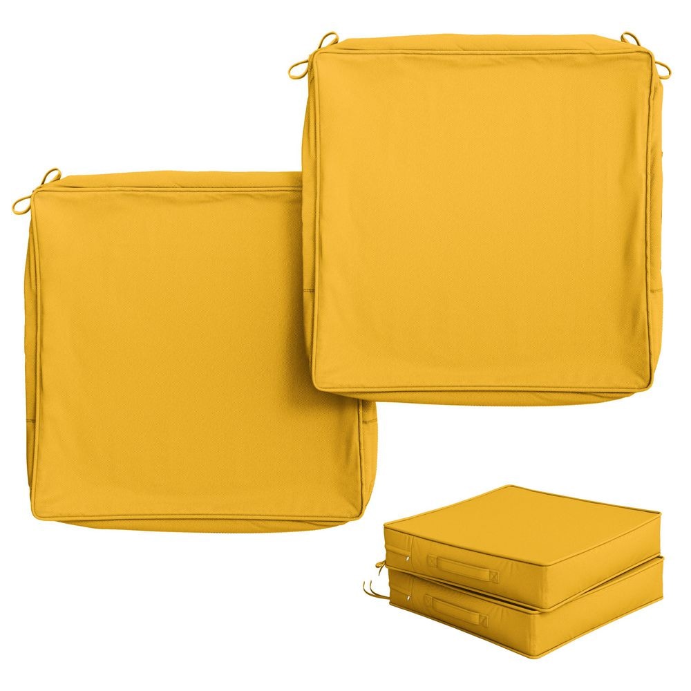 19 in. x 19 in. (2-Pack) Slipcover Repacement Outdoor Fade&Splash Resistant Couch Seat Cushion Cover Yellow price history on PriceWatchPro