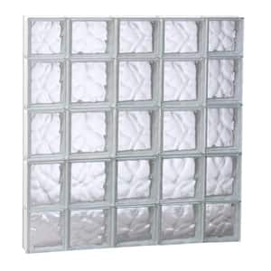 34.75 in. x 34.75 in. x 3.125 in. Frameless Wave Pattern Non-Vented Glass Block Window