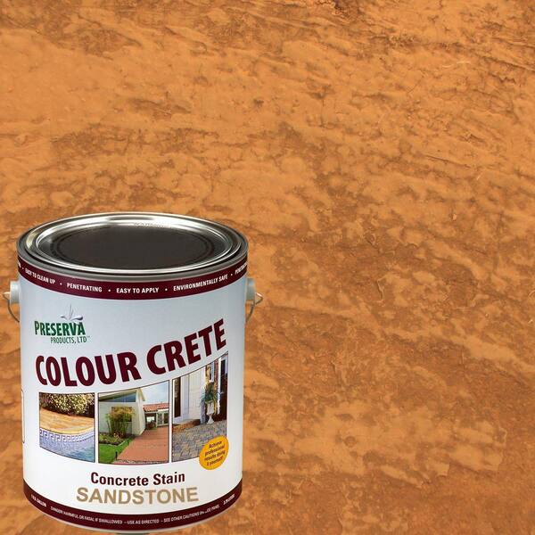 Colour Crete 1 Gal. Sandstone Semi-Transparent Water-Based Exterior Concrete Stain
