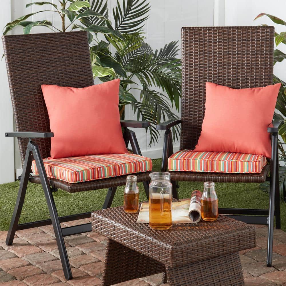 Coral 17" Square Outdoor Throw Pillows Set of 2