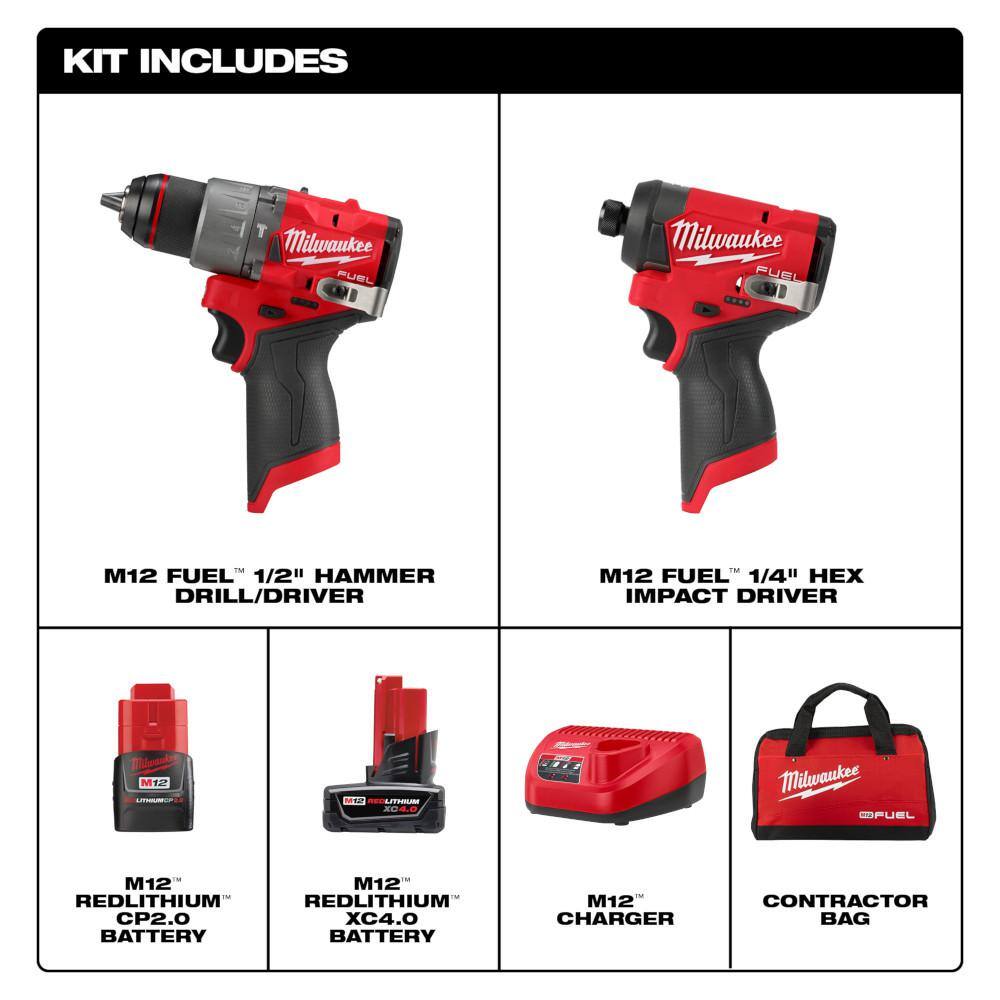 M12 FUEL Hammer Drill & Impact Driver Kit - rated 4.7578 stars from 2841 reviews
