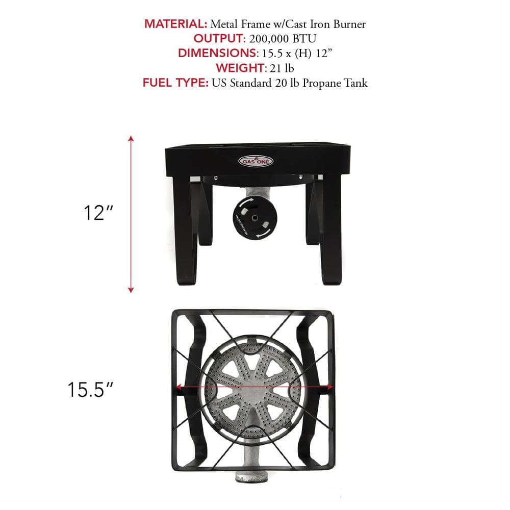 Heavy Duty Black Metal Single Burner Outdoor Stove