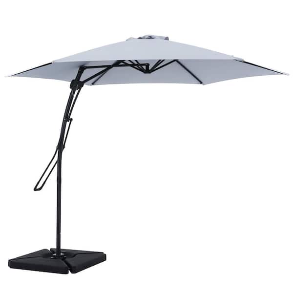 Merra 10 ft. Cantilever Patio Umbrella with Easy Lever and 360 Degree  Rotation in Gray PRU-10HU-GR-BNHD-1 - The Home Depot