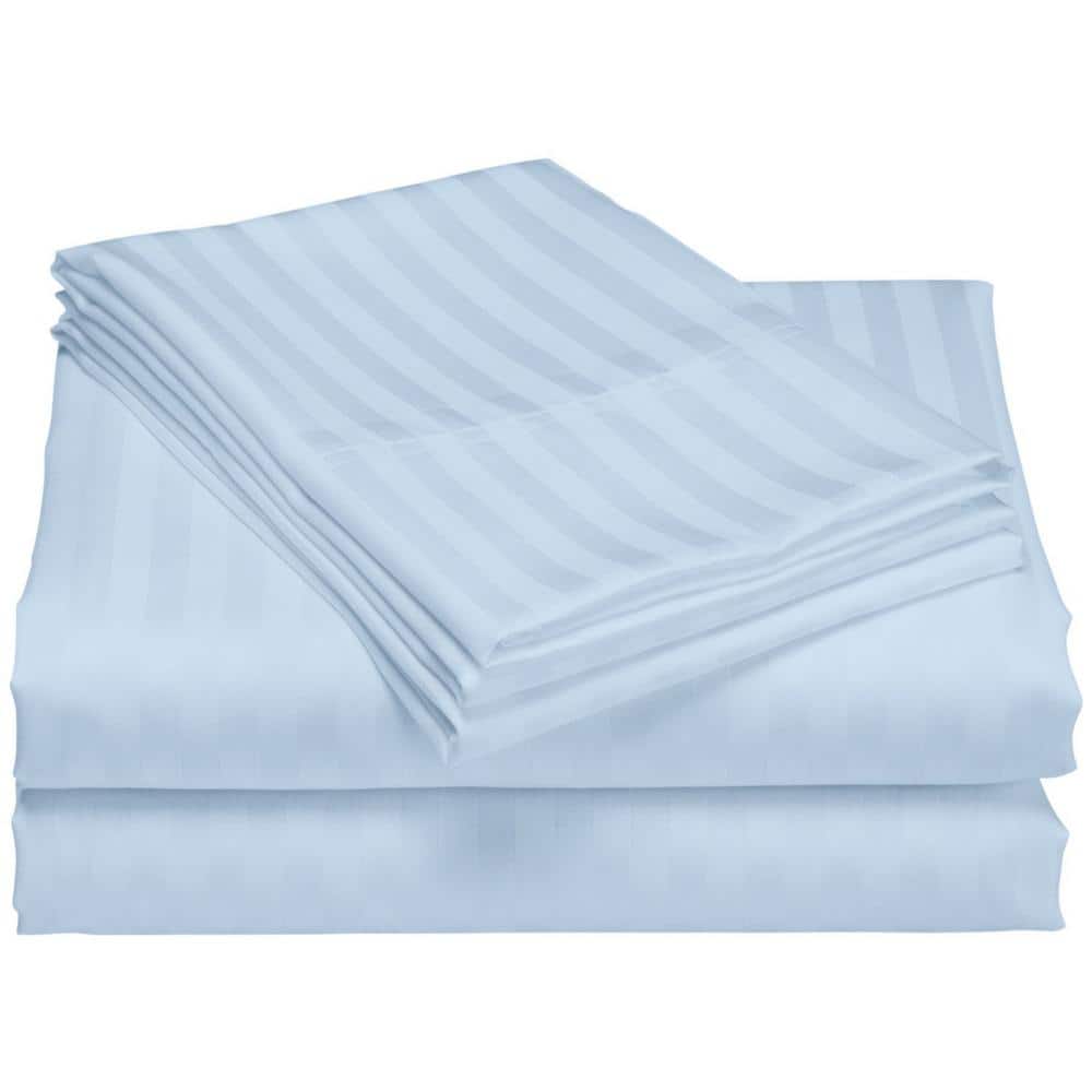 Hotel London 600-Thread Count 100% Cotton Deep Pocket Striped Sheet Set (Tw