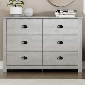 Geordano 6-Drawer Dusty Gray Oak Dresser (31.5 in. x 46.5 in. x 16.3 in.)