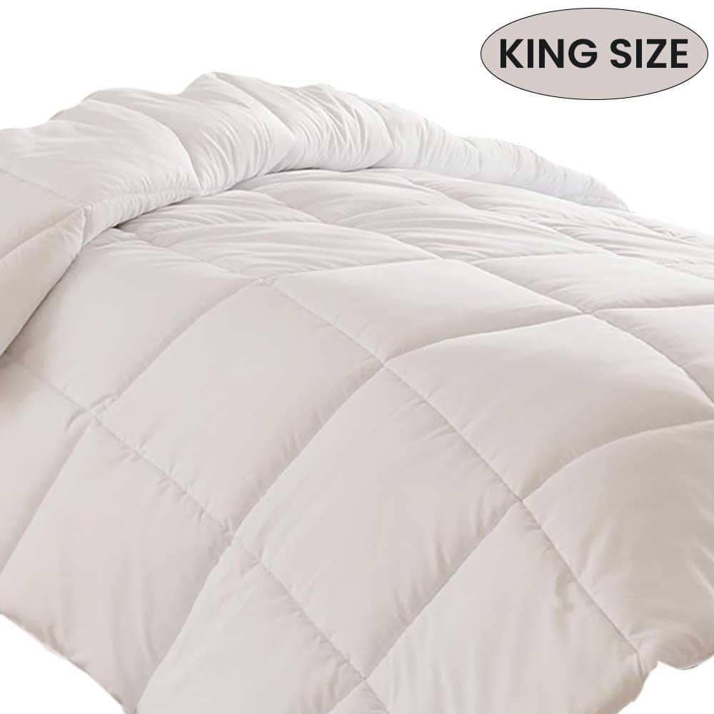 Quilted Soft Down Alternative Bedding King Size Comforter with Corner Tabs, Warm Microfiber, Machine Washable, White price history on PriceWatchPro
