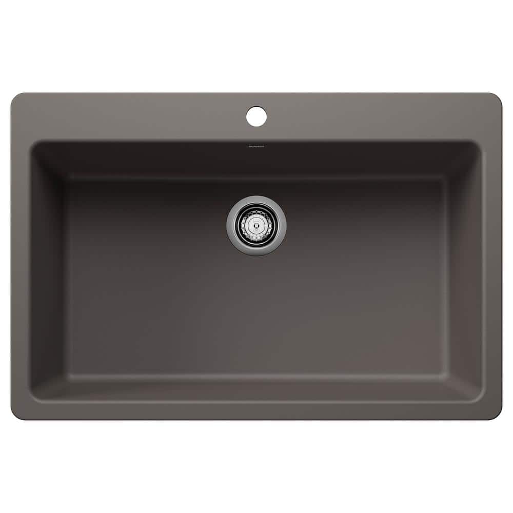 Liven SILGRANIT 33 in. Drop-In/Undermount Single Bowl Granite Composite Kit