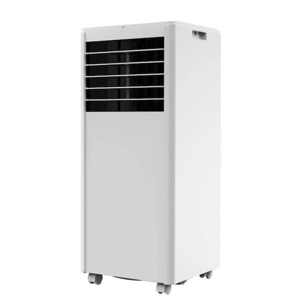 Unbranded 8000 BTU Portable Air Conditioner Cools 350 sq. ft. with Dehumidifier and Remote Control in White for Bedroom, Office
