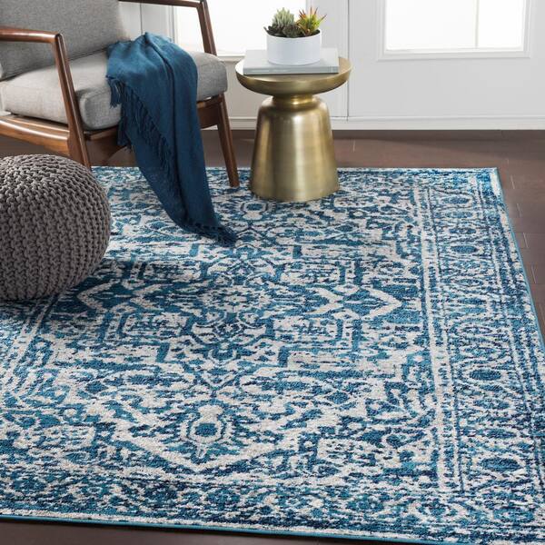 Well Woven Ivory & Blue Amtero Abstract Industrial Runner Rug 2x7 (2'3 x  7'3)