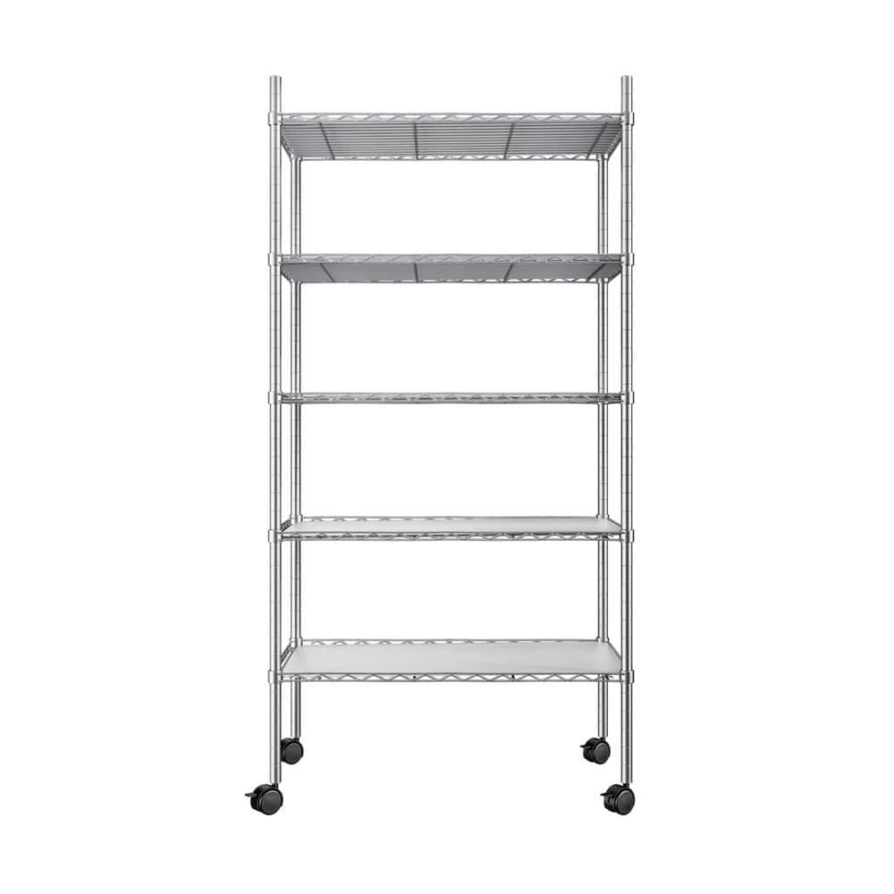Tunearary Outdoor/Indoor Chrome Metal Plant Stand Shelves with