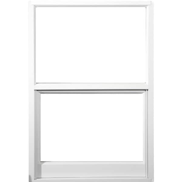 ASSURA 53-1/8 in. x 50-5/8 in. Series 2500 White Single Hung Aluminum Impact Window - 5/16 Annealed Gray Glass With Screen