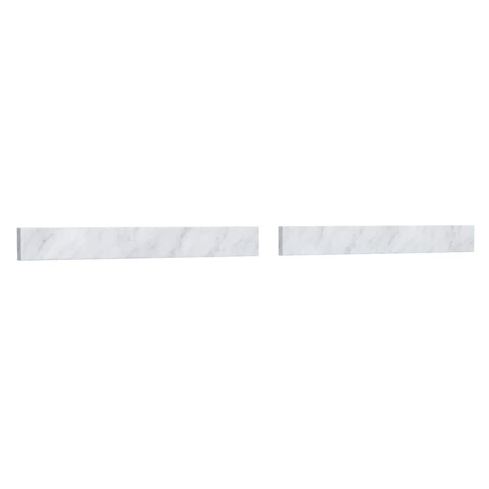 Wyndham Collection 54 in. W Marble Vanity Backsplash in White Carrara