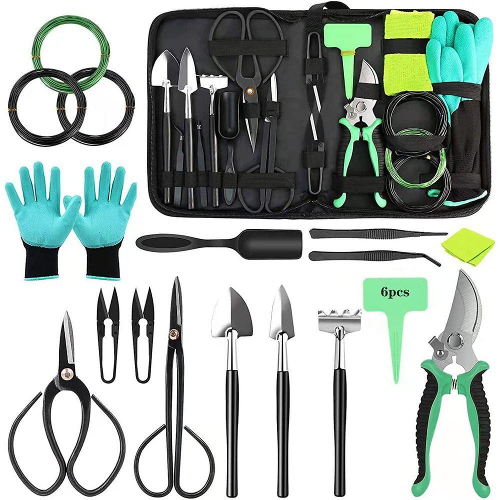 24-Piece Bonsai Tree Garden Tool Set B0B39H8L6J - The Home Depot