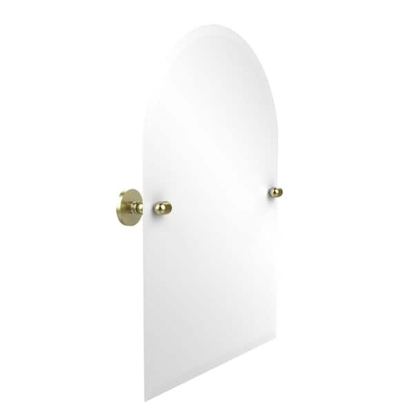 Allied Brass Tango Collection 21 in. x 29 in. Frameless Arched Top Single Tilt Mirror with Beveled Edge in Satin Brass