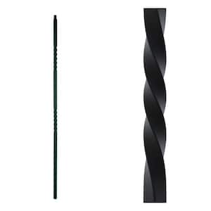 Stair Parts 44 in. x 1/2 in. Matte Black Double Twist Iron Baluster for Stair Remodel