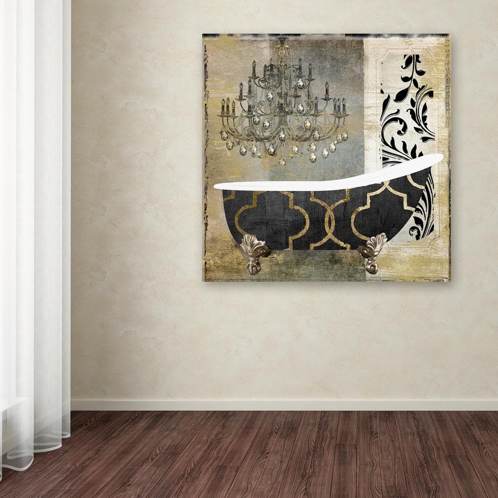 Paris Bath II Black and Gold Canvas Wall Art