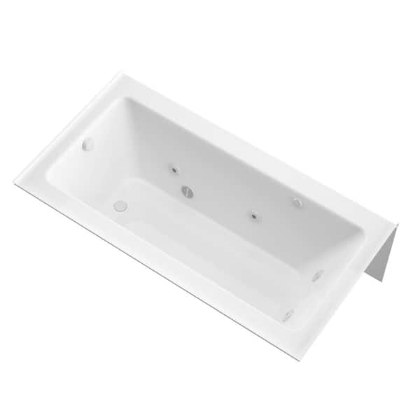 Jacuzzi PROJECTA 60 in. x 36 in. Acrylic Rectangular Drop-In Whirlpool Bathtub in White