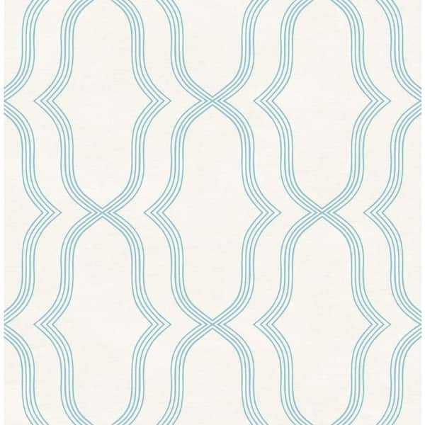 Seabrook Designs 56 sq. ft. Blue Skies Geometric Unpasted Paper ...