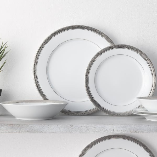 Noritake Crestwood Platinum 12-Piece (Platinum) Porcelain