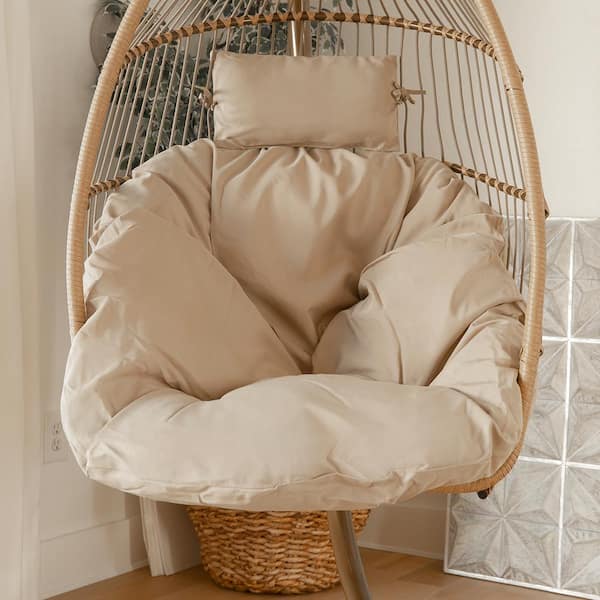 Hanging Mattress Egg Chair Cushion Round Thickened Cradle Hanging Basket  Cushion Hammock Cushion Bird's Nest Cushion Grey