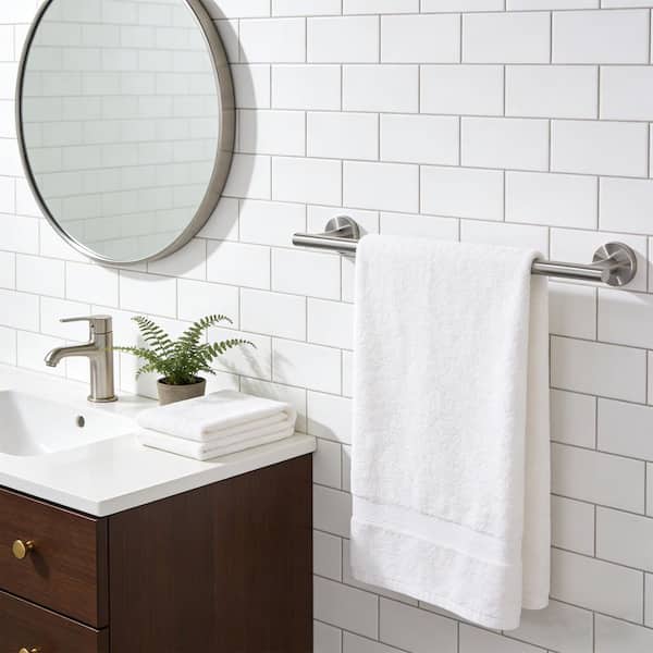 16 in. Stainless Steel Wall Mounted Single Towel Bar in Brushed Nickel