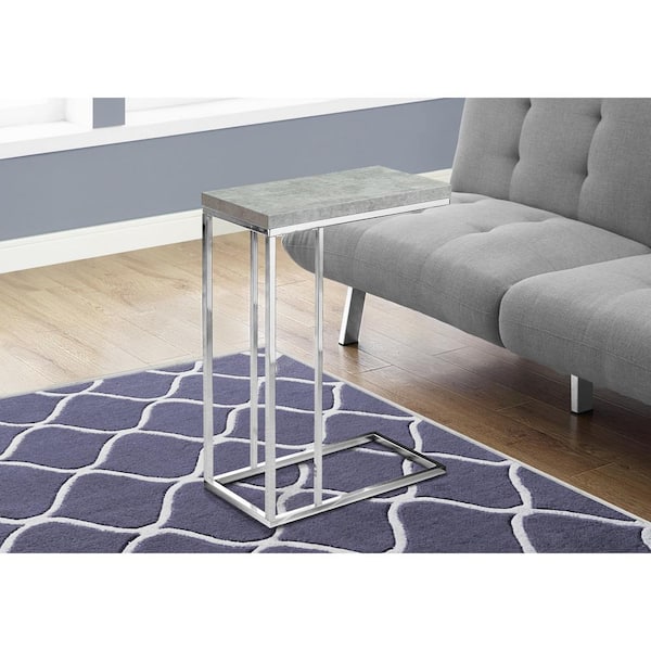 Unbranded Grey Accent Table with Chrome Metal
