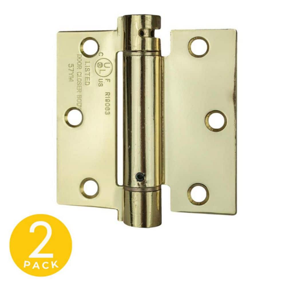 3 in. x 3 in. Bright Brass Full Mortise Square Corner Door Hinge with Removable Pin - Pack of 2 price history on PriceWatchPro