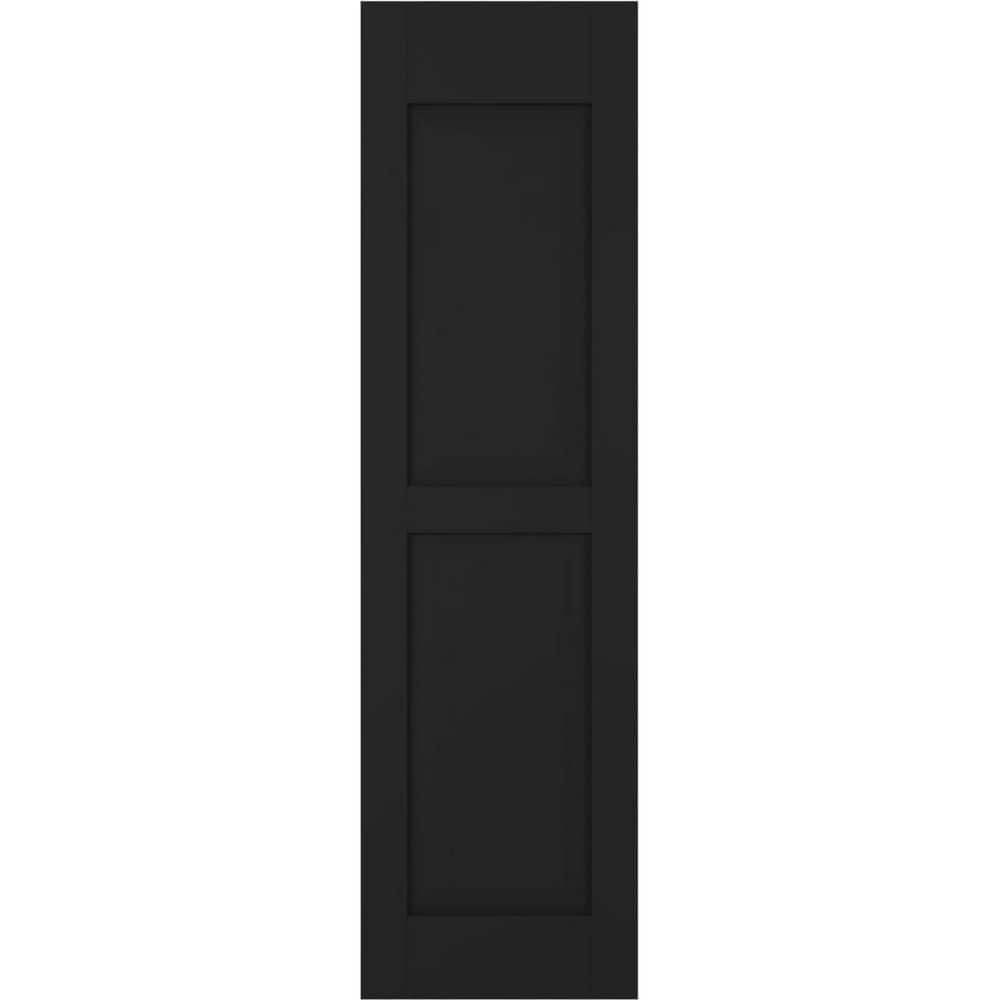 12-in W x 46-in H Americraft Two Equal Raised Panel Exterior Real Wood Shutters (Per Pair), Black price history on PriceWatchPro