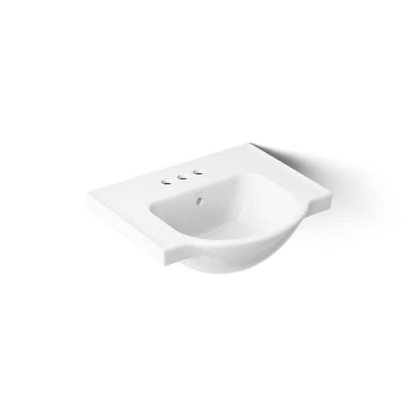 KOHLER Veer 21 in. x 18.25 in. Pedestal Bathroom Sink in White Vitreous China