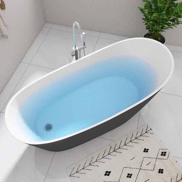 67" Free Standing Tub – Modern Soaking Bathtub With Matte