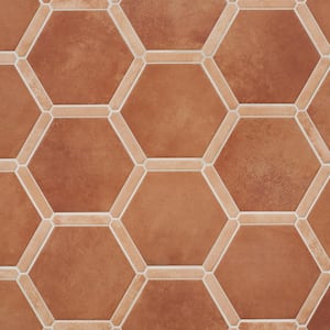 Samara Terracotta Dark 8.66 in. x 9.84 in. Matte Porcelain Hexagon Floor and Wall Tile (8.06 Sq. Ft./Case)