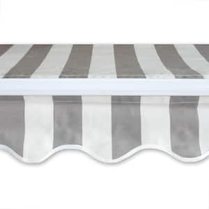 10 ft. Manual Patio Retractable Awning (96 in. Projection) in Grey and White Stripe