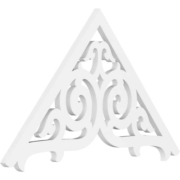 Ekena Millwork 1 in. x 36 in. x 21 in. (14/12) Pitch Athens Gable Pediment Architectural Grade PVC Moulding