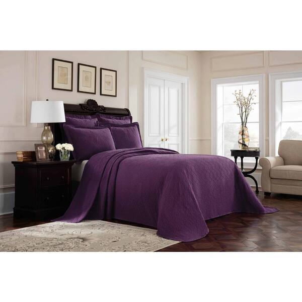 Royal Heritage Home Williamsburg Richmond Purple Solid Full Coverlet