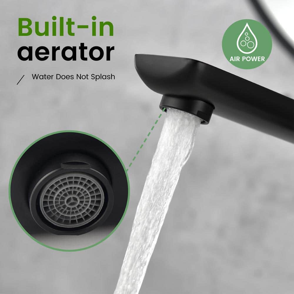 Matte Black Tall Single Handle Bathroom Faucet