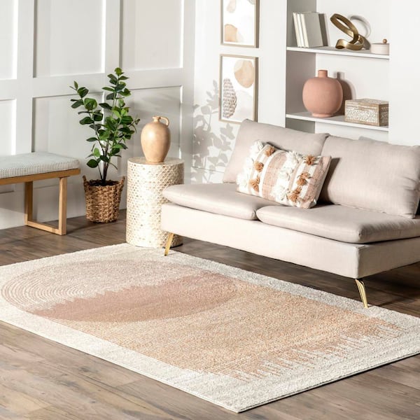 5 ft. x 8 ft. Rust Jobelle Modern Sunray Area Rug