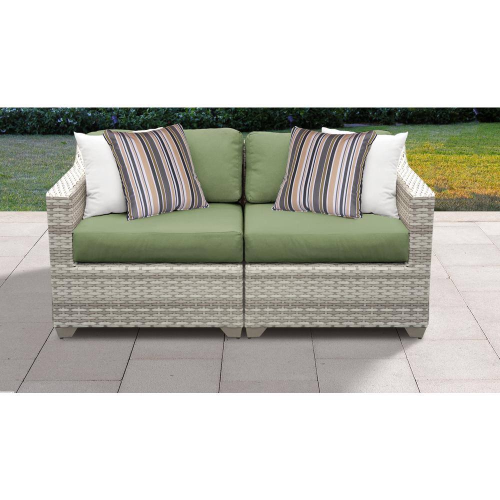 Fairmont 2-Piece Wicker Outdoor Sectional Loveseat with Cilantro Green Cushions price history on PriceWatchPro