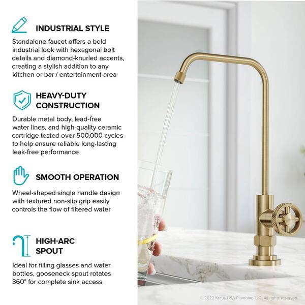 Kraus FF-100BG Purita 100 Percent Kitchen Water Filter Faucet Brushed Gold