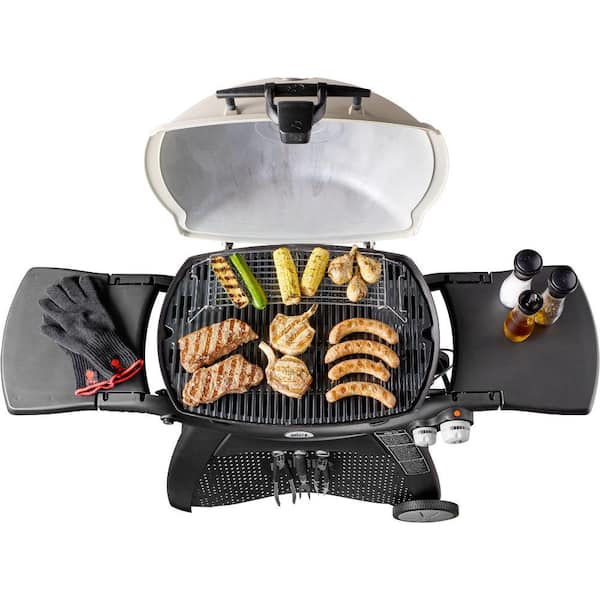 Wedstrijd bonen Publicatie Weber Q 3200 2-Burner Natural Gas Grill in Titanium with Built-In  Thermometer-57067001 - The Home Depot